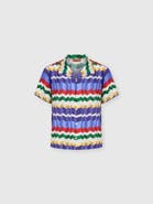 UM Bowling Shirt In Viscose With 3d Zigzag Print