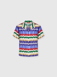 UM Bowling Shirt In Viscose With 3d Zigzag Print