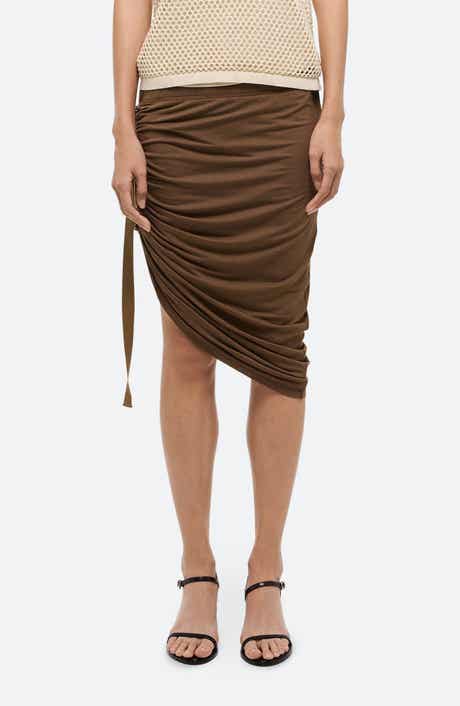 Wind Ruched Side Belt Skirt