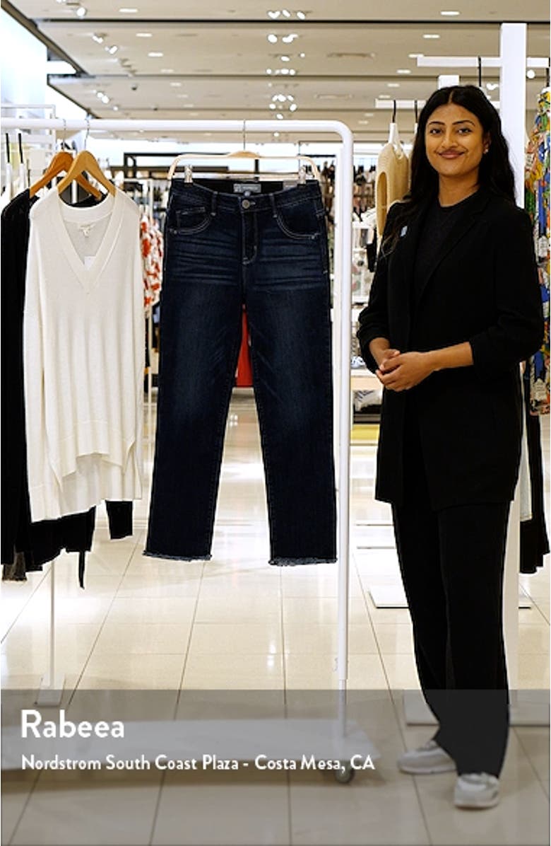 'Ab'Solution Raw Hem Straight Leg Jeans, sales video thumbnail