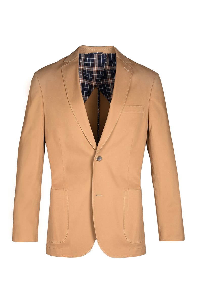 FLYNT Khaki Solid Two Button Notch Lapel Soft Sport Jacket, Main, color,