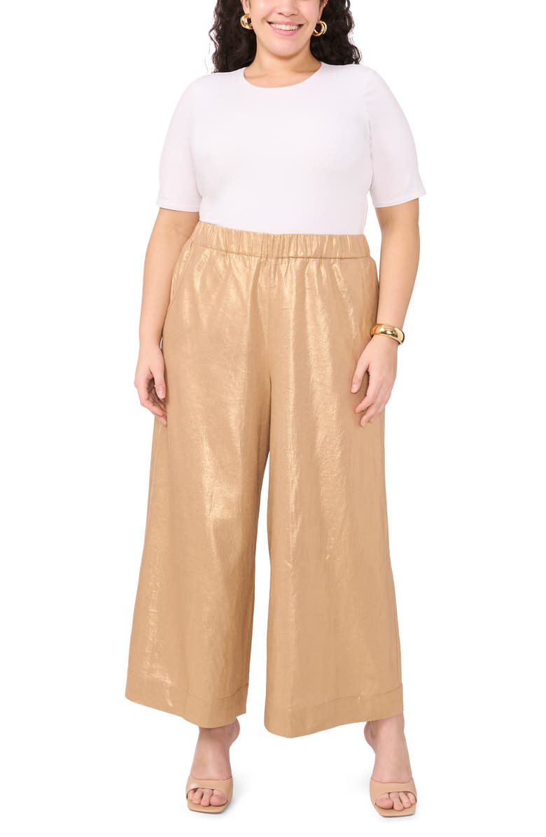 Vince Camuto Metallic Wide Leg Pants, Alternate, color,