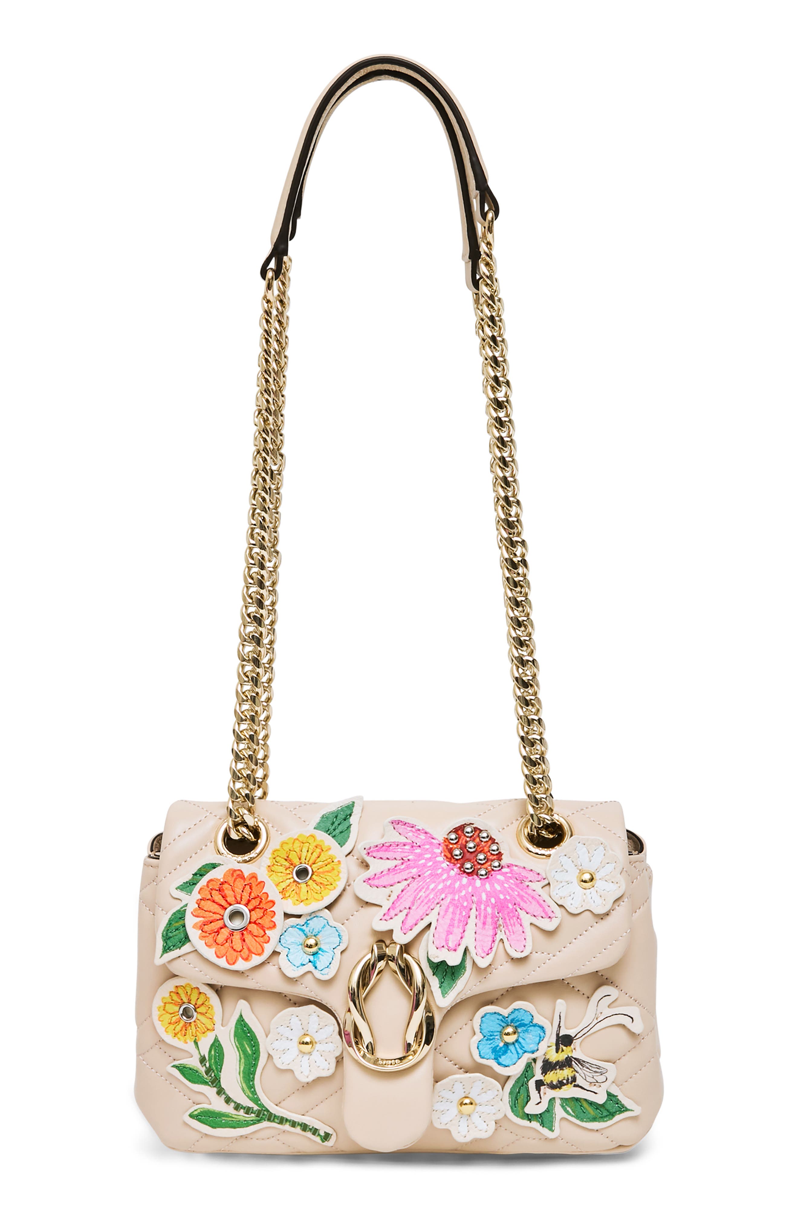 AIMEE Unity Novelty Box Convertible Leather Shoulder Bag, Alternate, color, Floral Collage