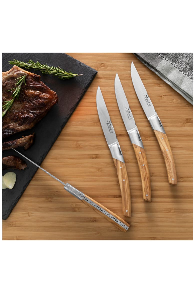 Set of 4 Pirou Castle Steak Knives, Alternate, color, WOOD