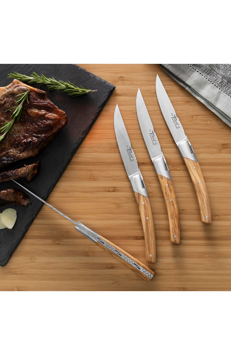 Goyon-Chazeau Set of 4 Pirou Castle Steak Knives, Alternate, color, Wood