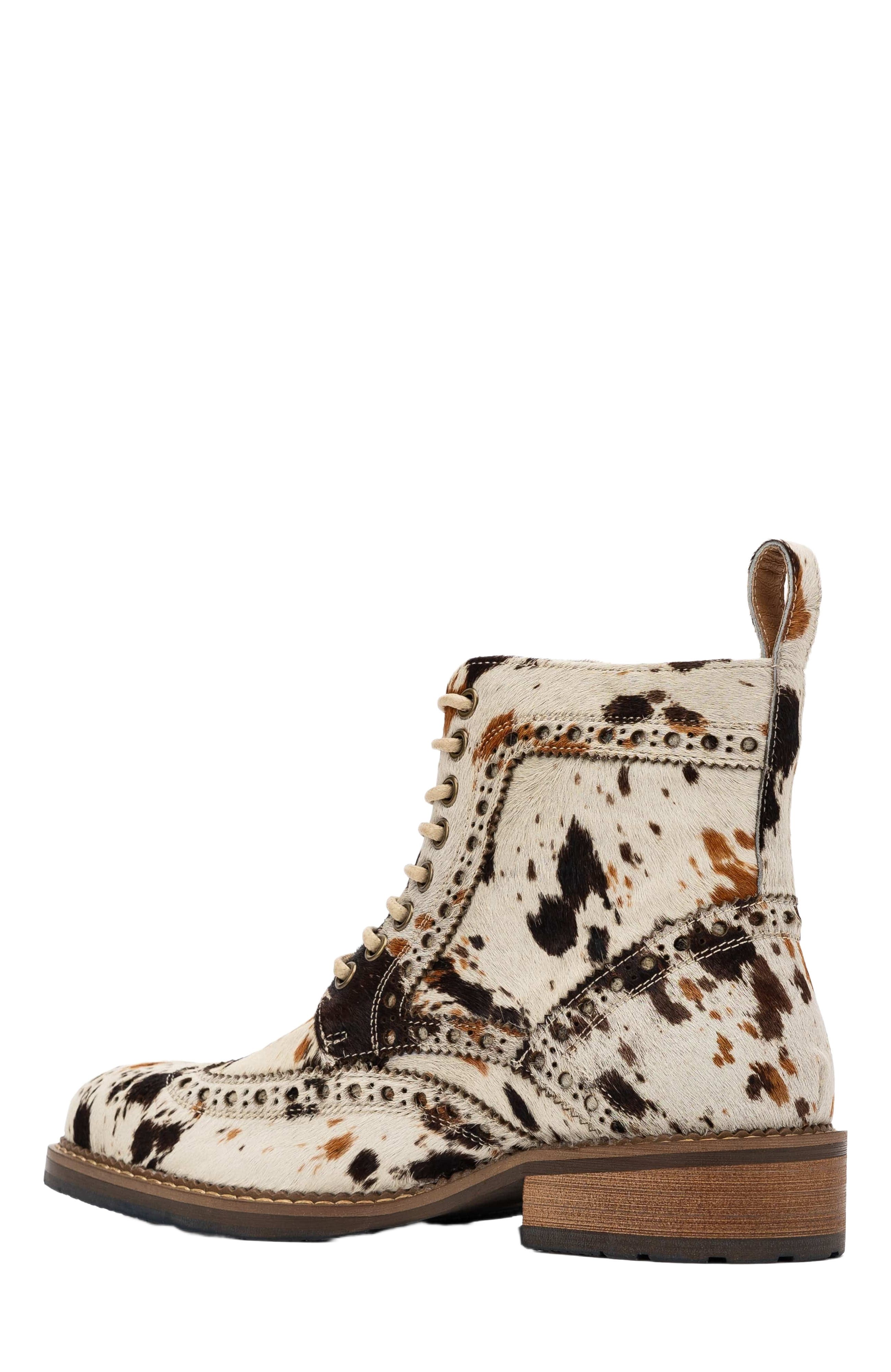 Ms. Belmont Wingtip Boots, Alternate, color, Appaloosa