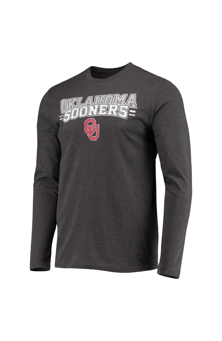 CONCEPTS SPORT Men's Concepts Sport Crimson/Heathered Charcoal Oklahoma Sooners Meter Long Sleeve T-Shirt & Pants Sleep Set, Alternate, color, Heather Charcoal