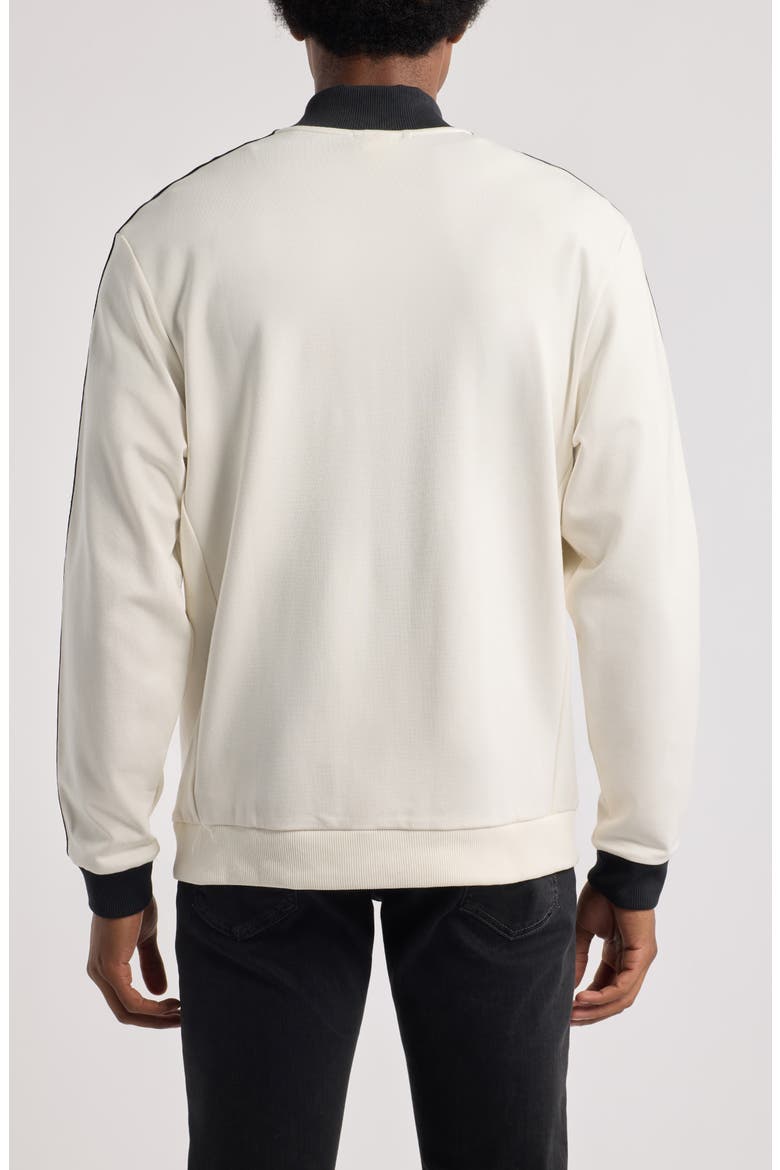 Originals 3-Stripe Quarter Zip Golf Sweatshirt, Alternate, color, CHALK WHITE/ BLACK