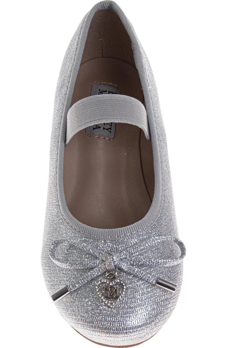 BADGLEY MISCHKA Dress Shoes for Girls Elegant Glitter Finish Classic Formal, Alternate, color, Silver