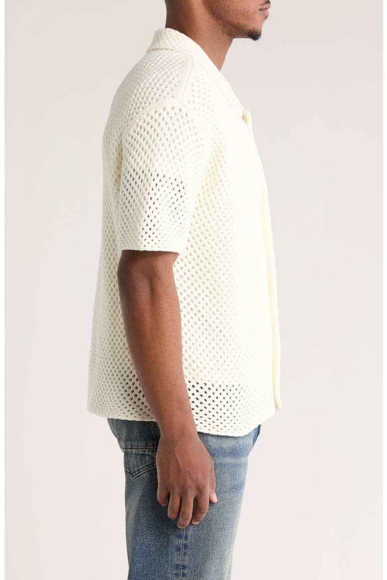 Spence Open Stitch Knit Button-Up Shirt, Alternate, color, CREAM