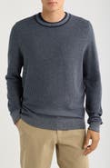 Nordstrom Two Tone Cotton & Cashmere Crewneck Sweater