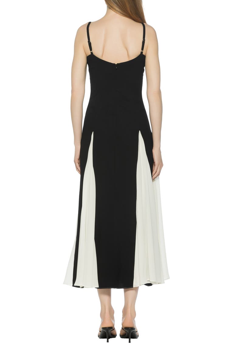 Corvin Colorblock Godet Maxi Dress, Alternate, color, BLACK/ WHITE