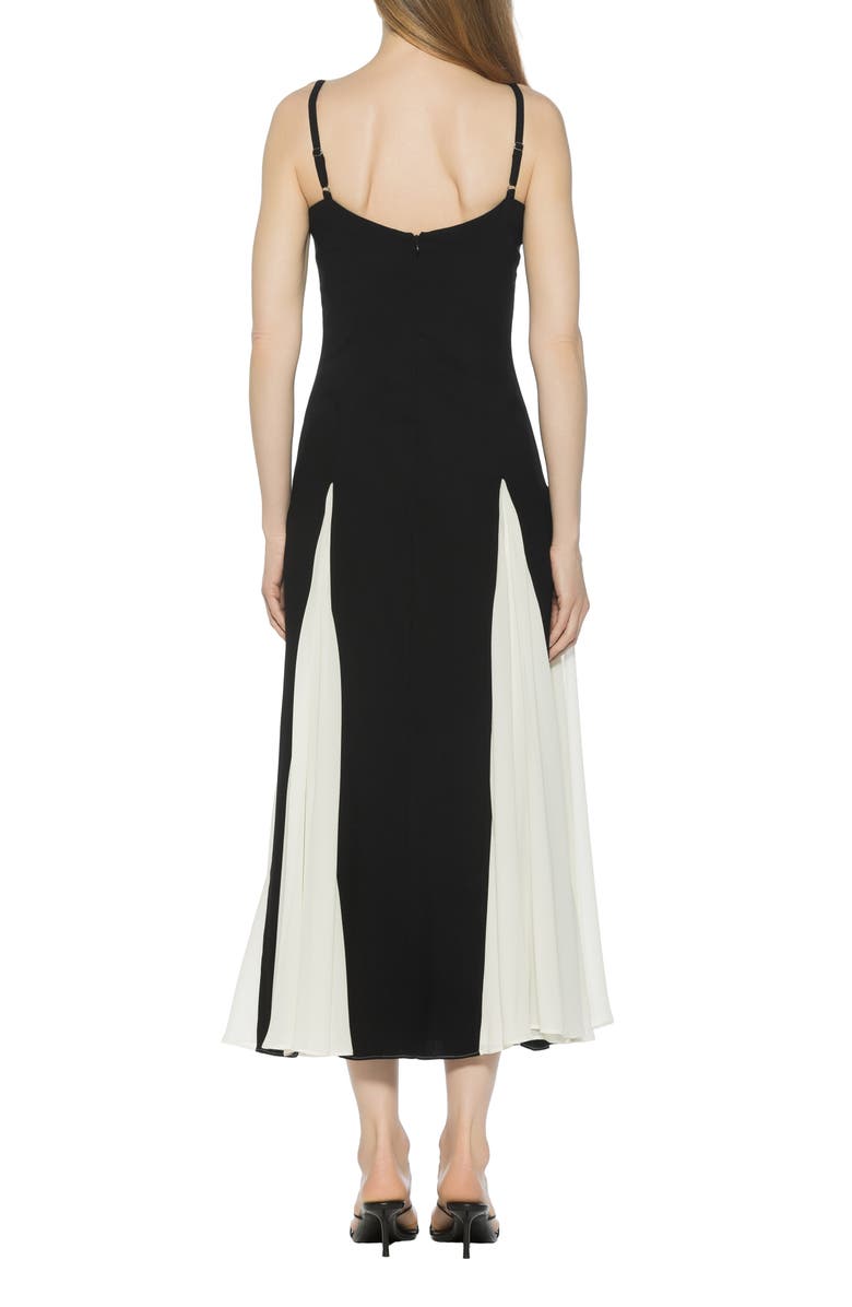 Alexia Admor Corvin Colorblock Godet Maxi Dress, Alternate, color, Black/ White
