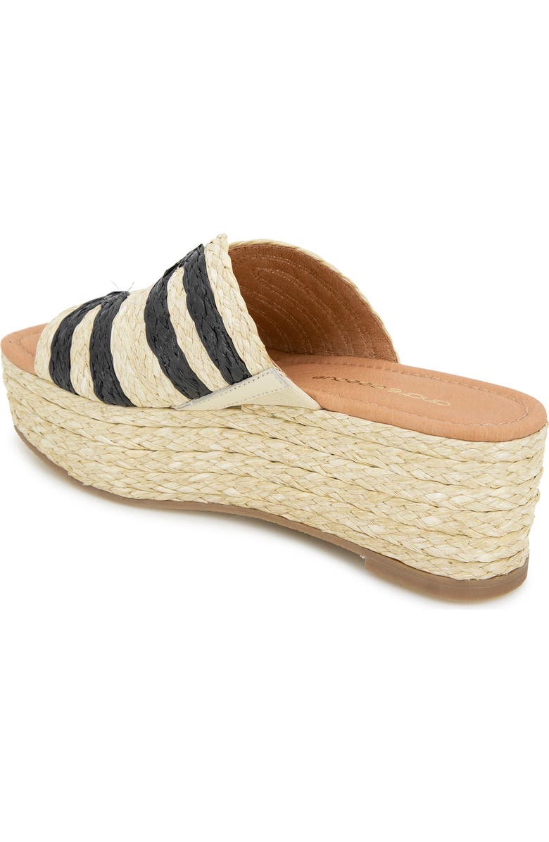 André Assous Serene Espadrille Platform Wedge Slide Sandal, Alternate, color, Natural/ Black