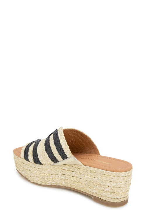 Andre Assous André Assous Serene Espadrille Platform Wedge Slide Sandal In Natural/black