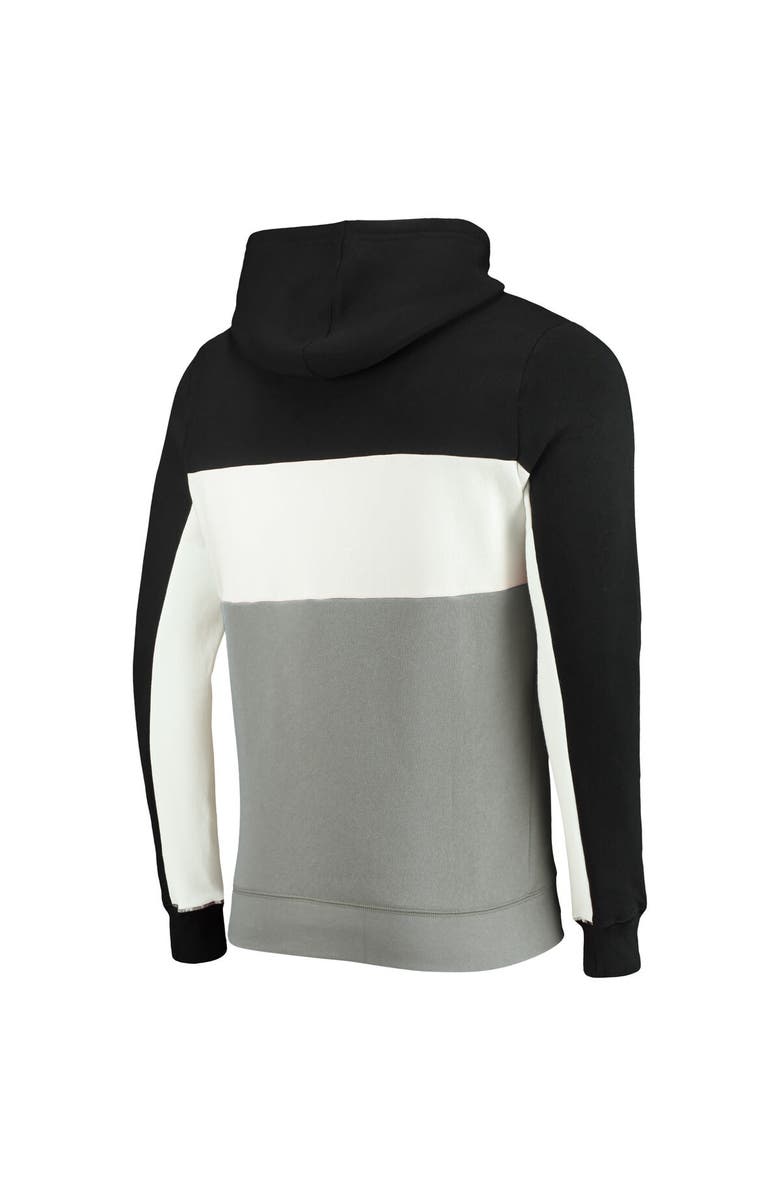 Junk Food Men's Junk Food Black/White Brooklyn Nets Wordmark Colorblock Fleece Pullover Hoodie, Alternate, color, 