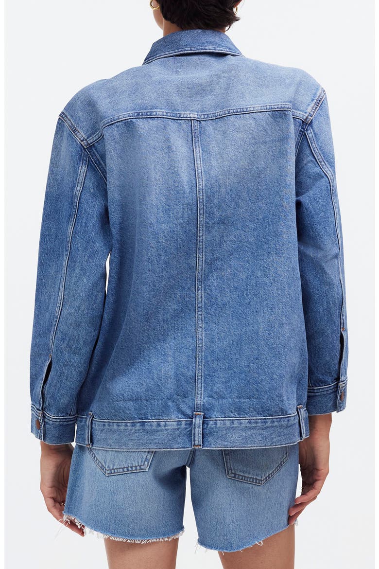 Oversize Trucker Jean Jacket, Alternate, color, SENTELL WASH