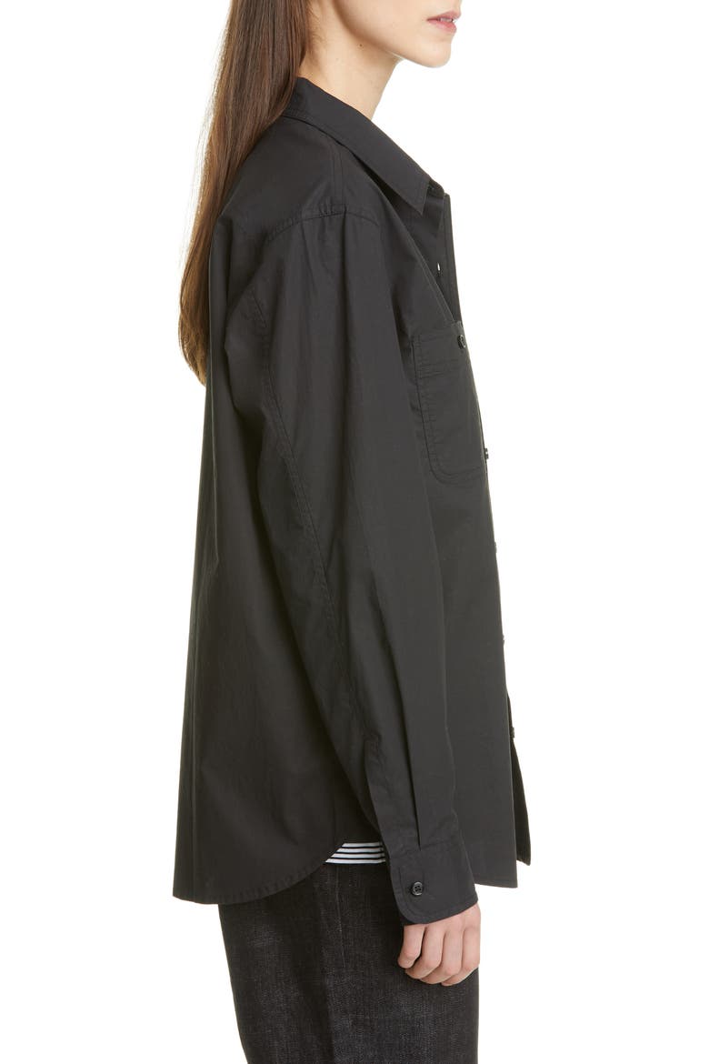 Organic Cotton Poplin Button-Up Shirt (Nordstrom Exclusive), Alternate, color, BLACK