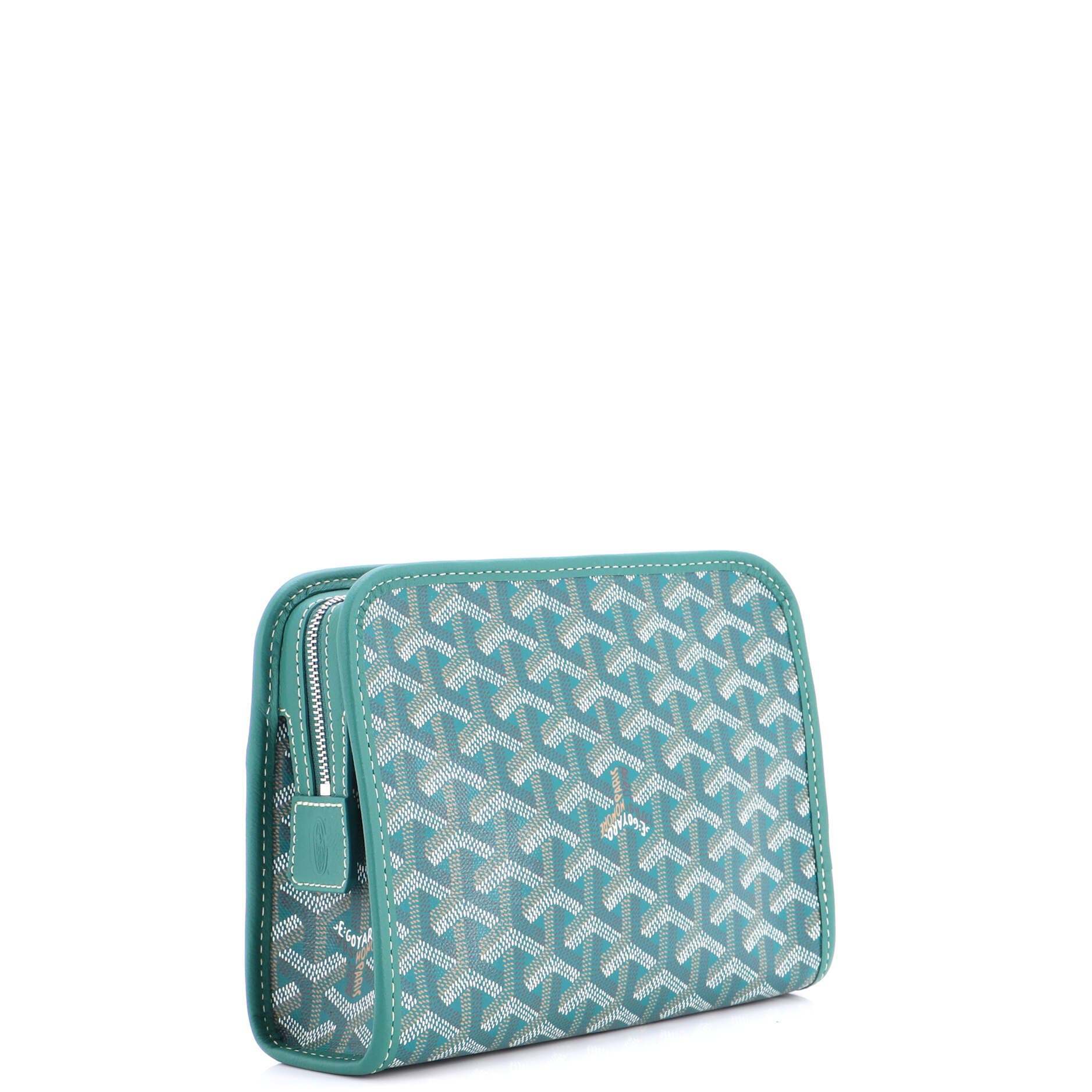 Pre-Owned Goyard Jouvence Toiletry Pouch Coated Canvas PM, Alternate, color, Green