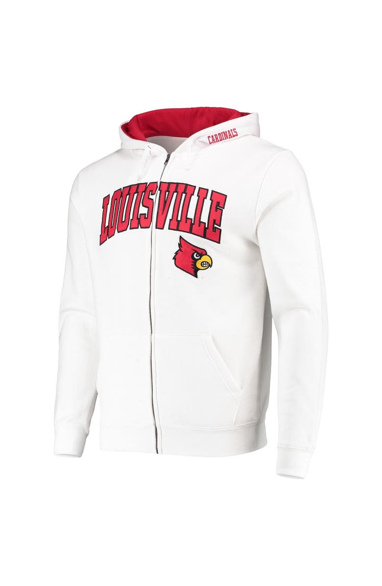 COLOSSEUM Men's Colosseum White Louisville Cardinals Arch & Logo 3.0 Full-Zip Hoodie, Alternate, color, White