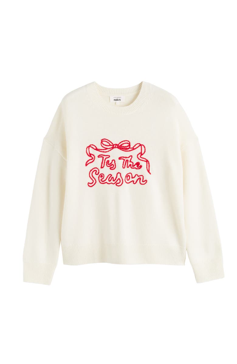 Chinti & Parker Wool-Cashmere Tis The Season Sweater, Alternate, color, Cream