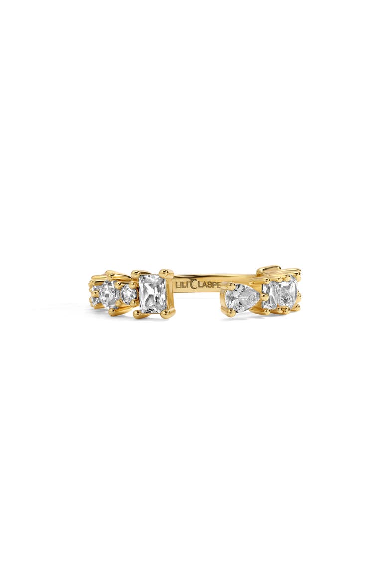 Mavis Cubic Zirconia Cuff Ring, Main, color, GOLD