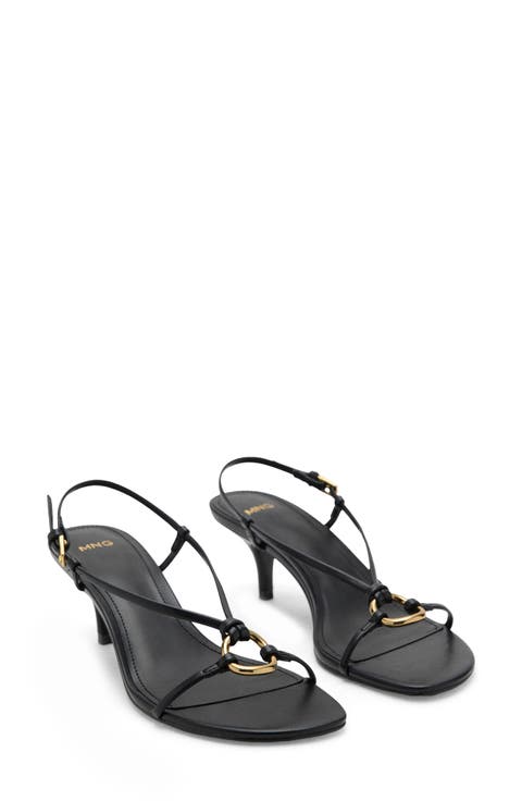 Hoop Detail Slingback Kitten Heel Sandal (Women)