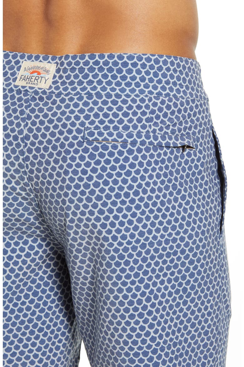 Scallop Print Board Shorts, Alternate, color, FISH SCALE BATIK