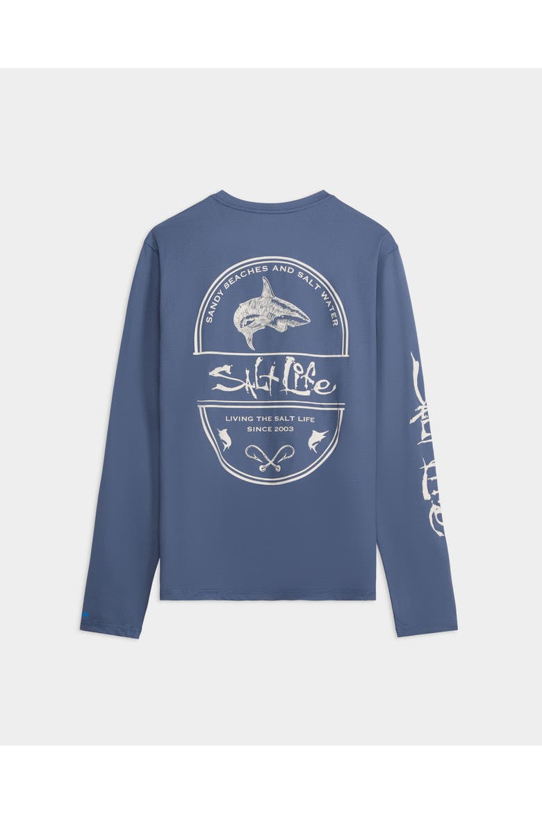Salt Water Perforated Tee, Alternate, color, Vintage Indigo