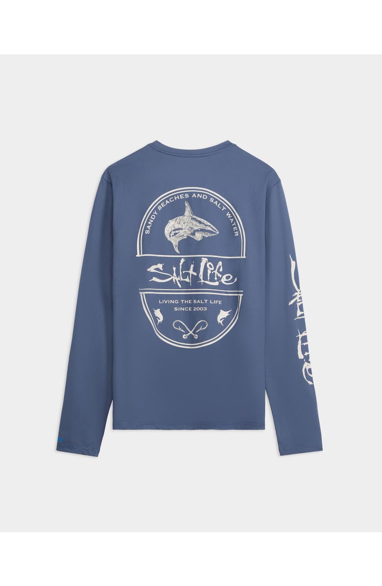 Salt Life Salt Water Perforated Tee, Alternate, color, Vintage Indigo