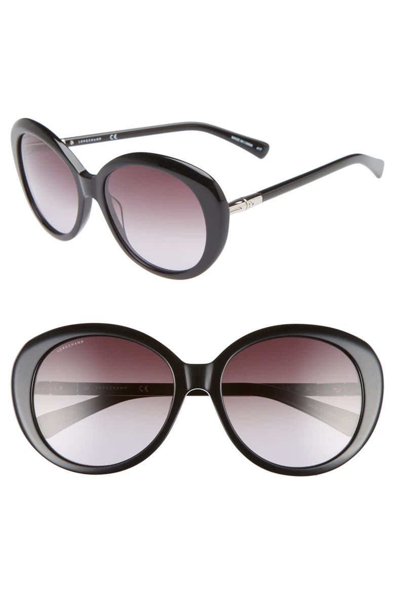 Longchamp 57mm Gradient Oval Sunglasses, Main, color, 