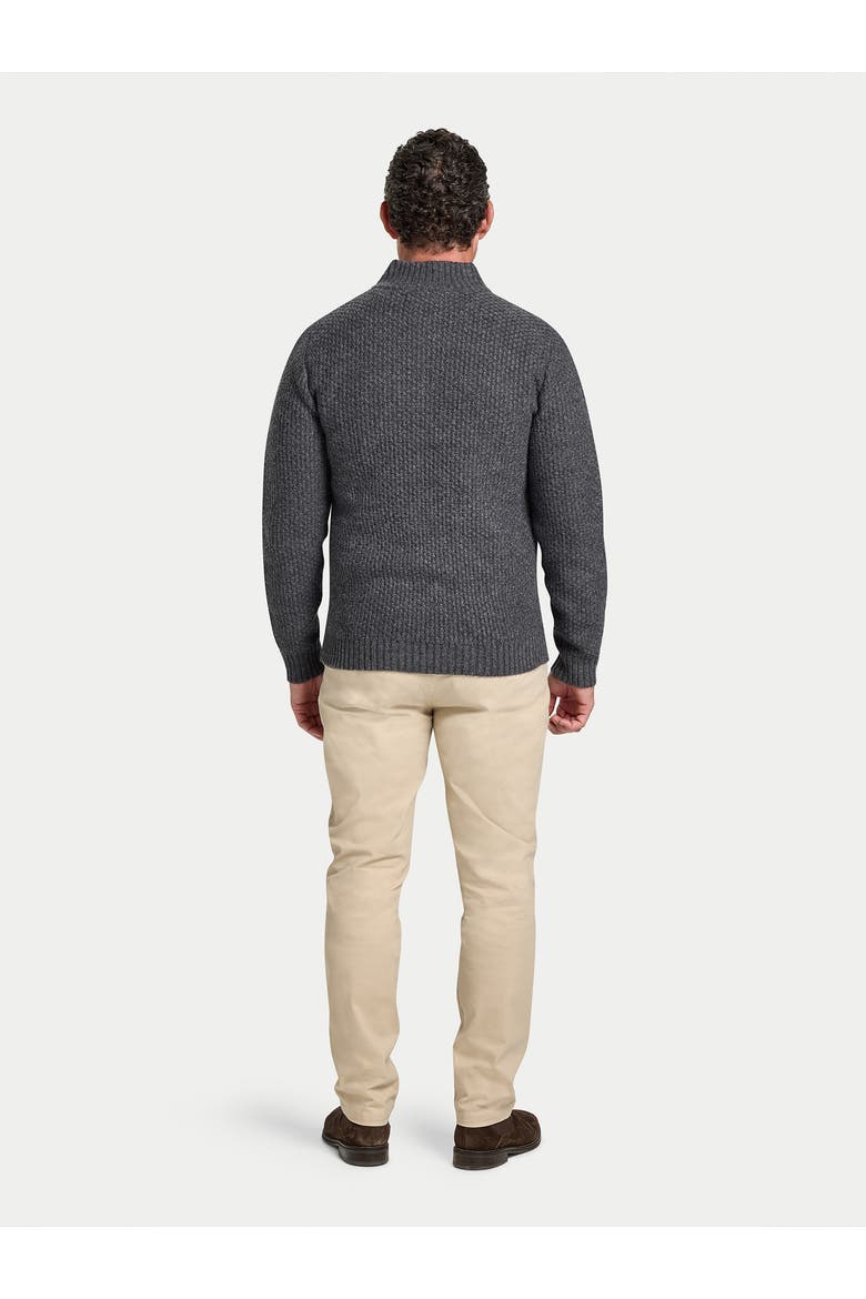 Chunky Textured Quarter Zip Knit Sweater, Alternate, color, Dark Grey Marl