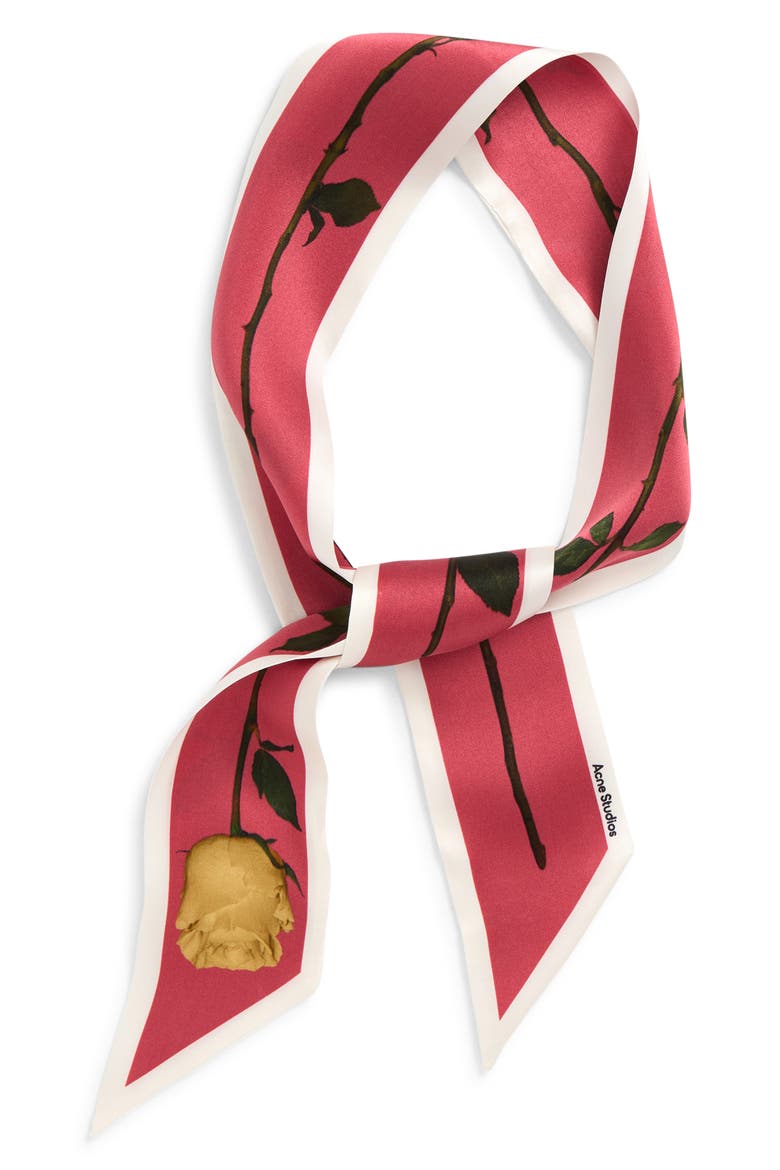 Villy Rose Midsummer Thin Silk Scarf, Alternate, color, OLD PINK