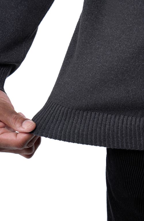 Spring + Mercer Mock Neck Quarter Zip Sweater In Heather Charcoal