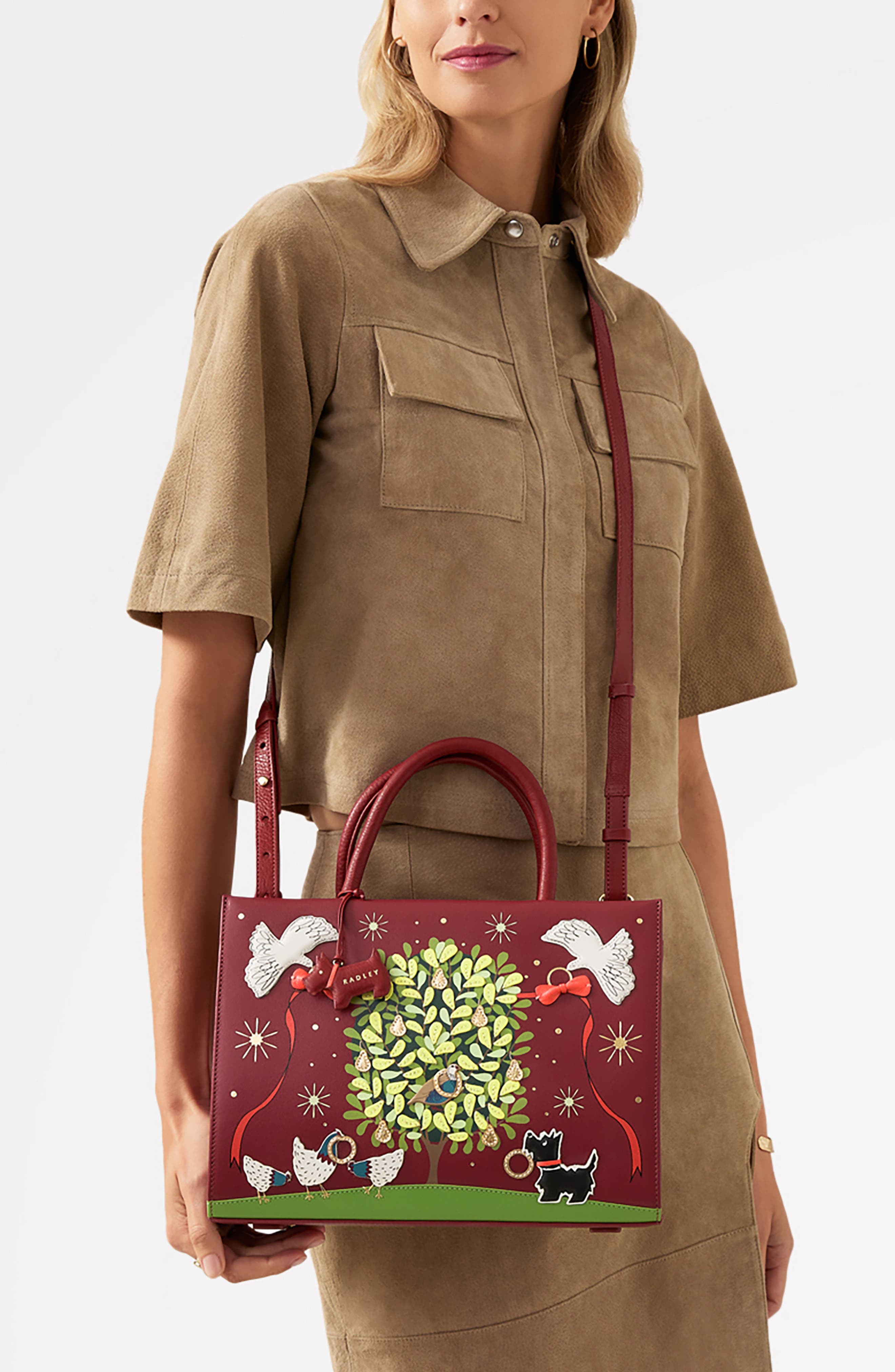 Radley 12 Days Of Christmas Medium Zip Crossbody Bag, Alternate, color, Cranberry