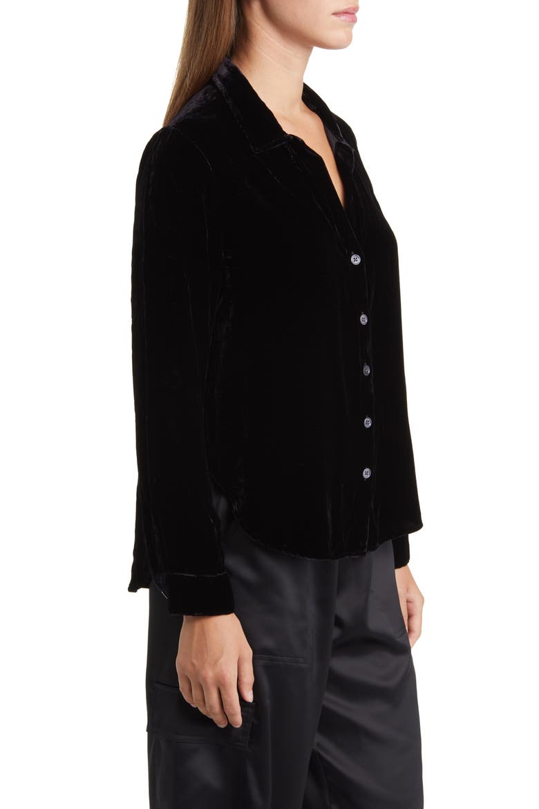 Velvet Shirt, Alternate, color, BLACK