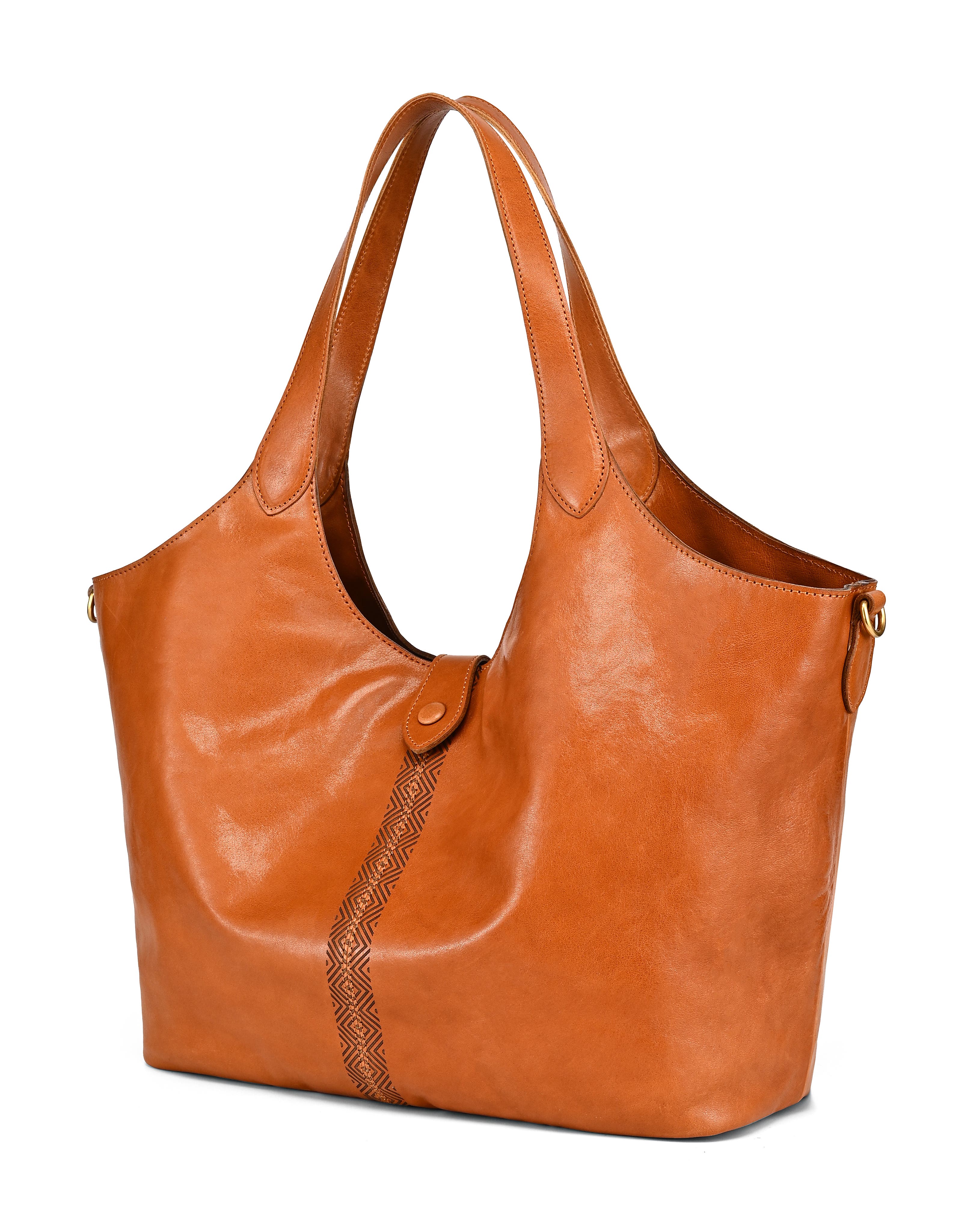 Marigold Genuine Leather Spacious Refined Carryall Tote, Alternate, color, Caramel
