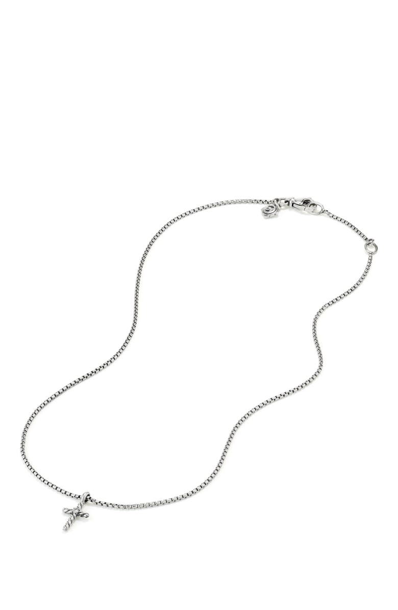 David Yurman Cable Collectibles<sup>®</sup> Kids' Cross Necklace with Diamonds, Alternate, color, Diamond