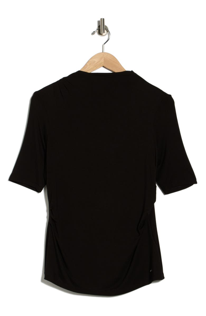 DKNY Elbow Sleeve Knit Top, Alternate, color, Black