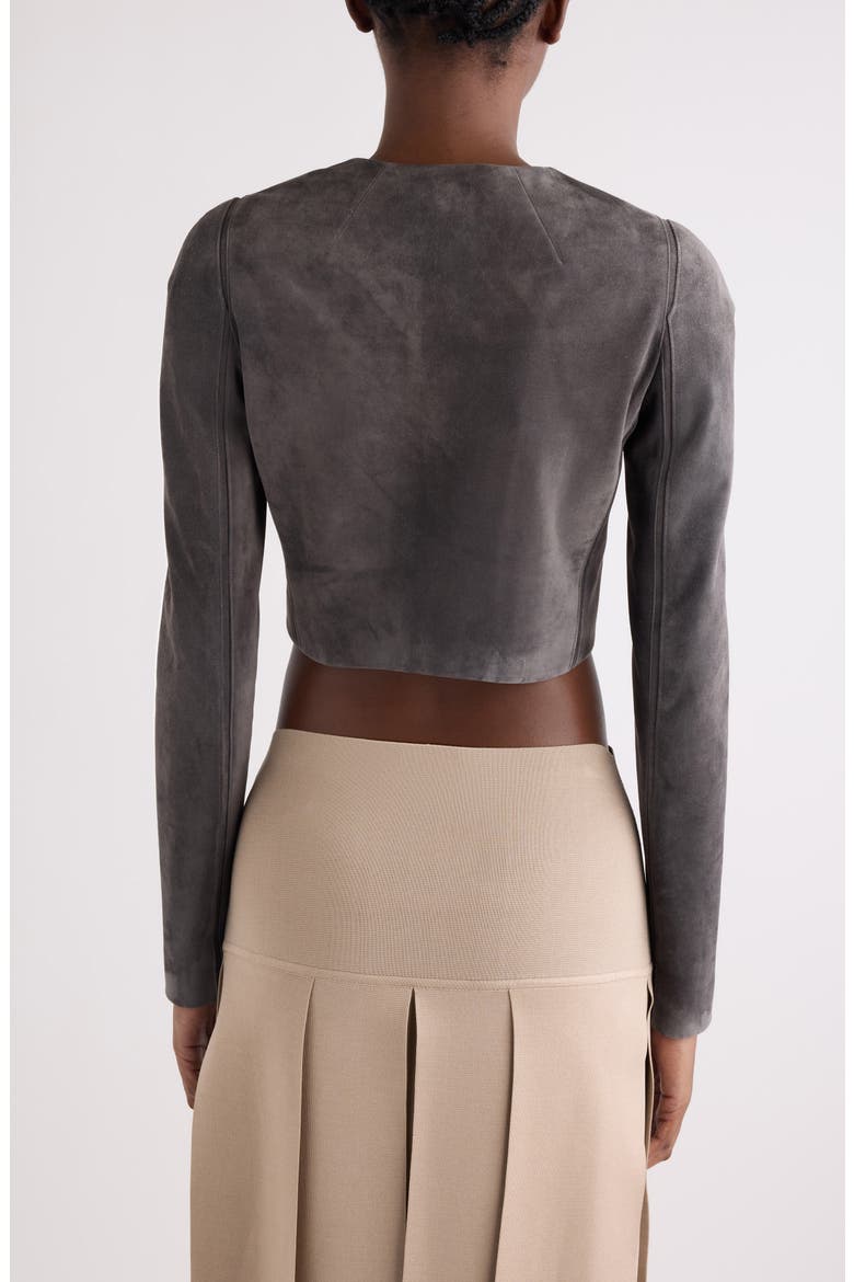 Crop Suede Jacket, Alternate, color, GRIS