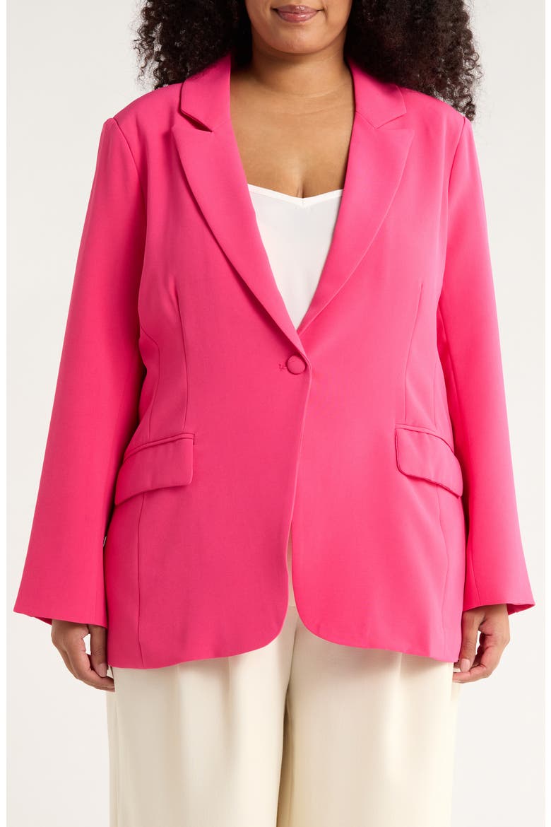 Chelsea One-Button Blazer, Alternate, color, FUCHSIA