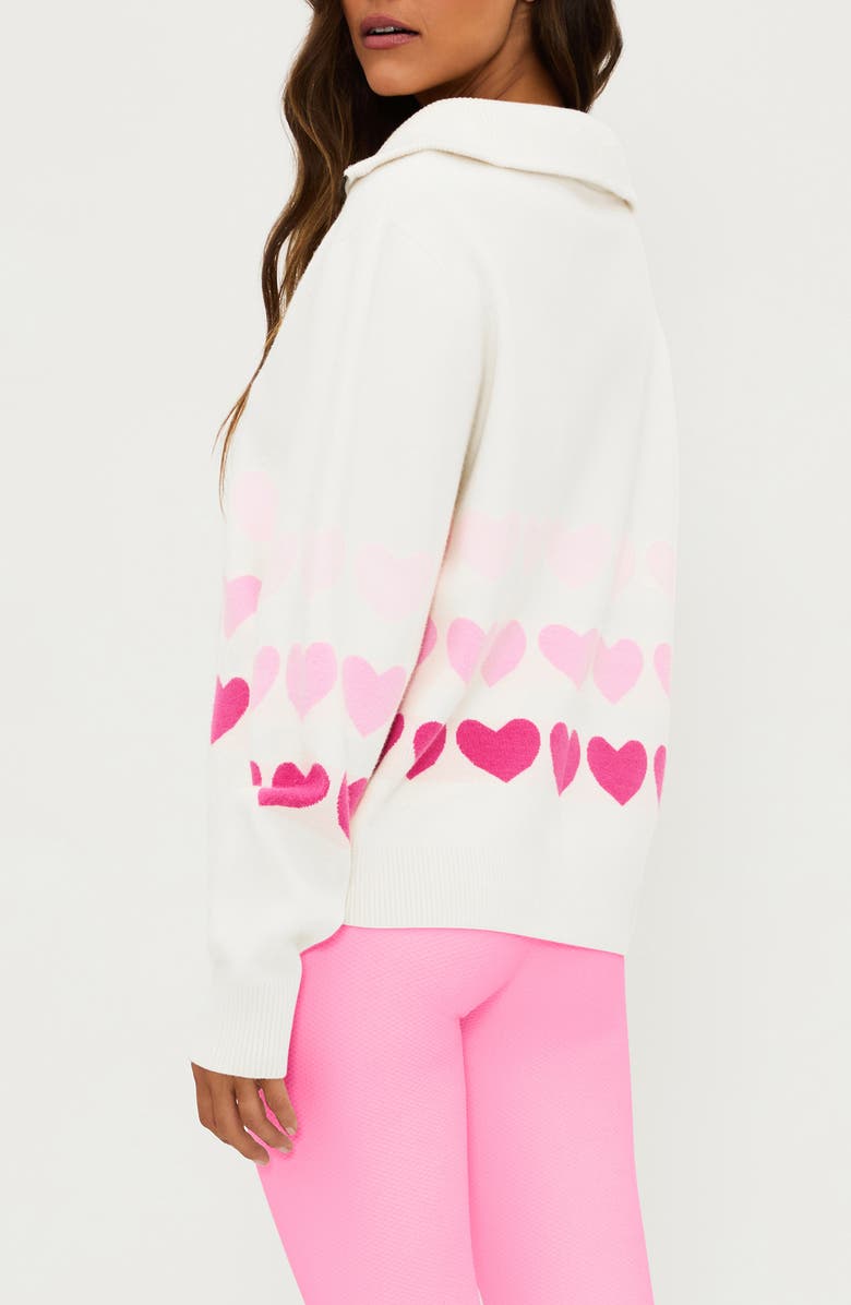 Beach Riot Monterey Heart Quarter Zip Sweater, Alternate, color, Full Of Heart