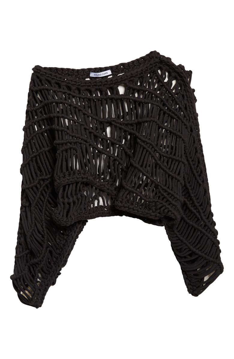 Aisling Camps Ripple Macramé Pullover Top, Alternate, color, Black