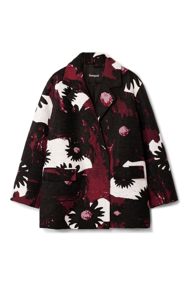 Daisy Jacquard Blazer, Alternate, color, RED