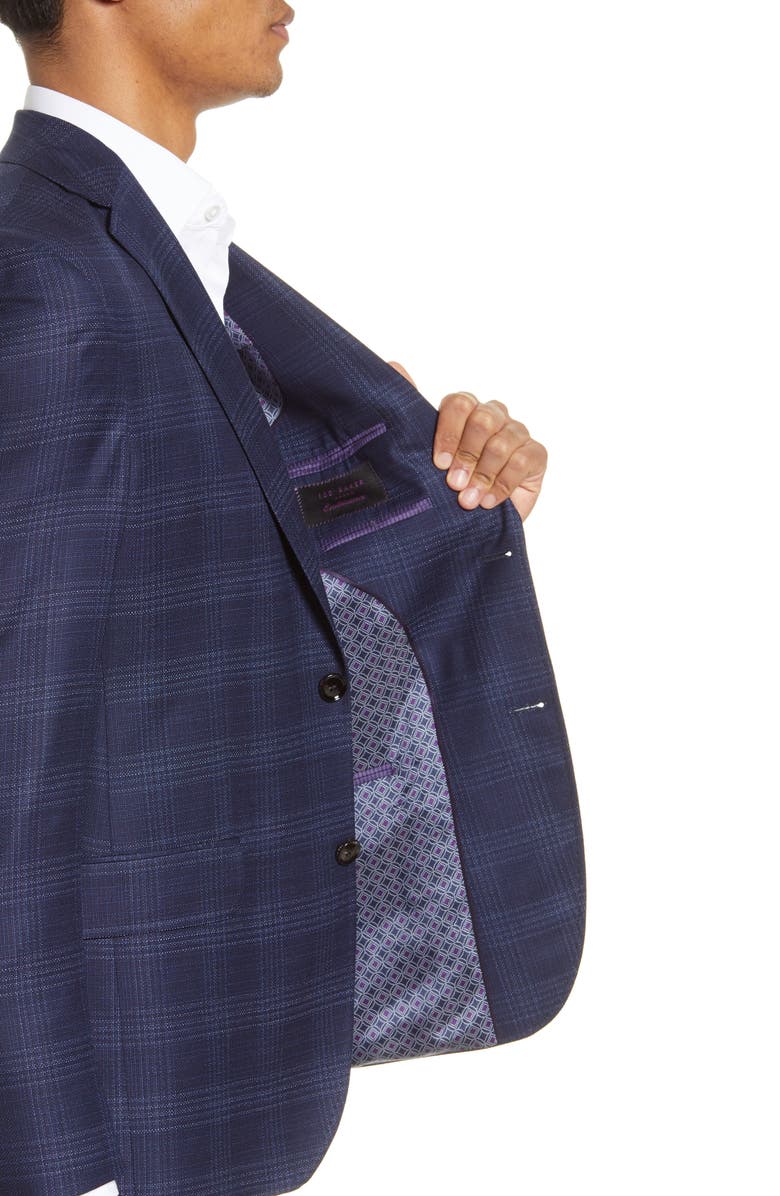 Ted Baker London Karl Trim Fit Plaid Wool Travel Sport Coat, Alternate, color, 