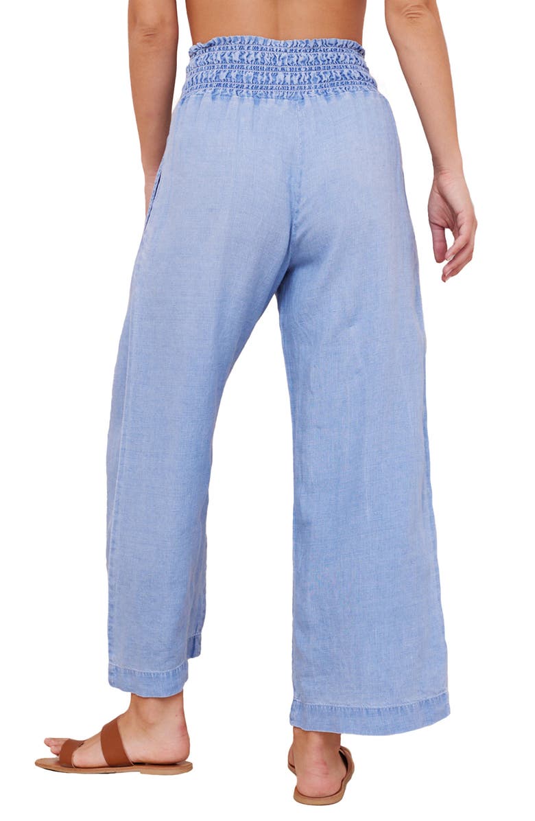 Bella Dahl Smocked Waist Linen Wide Leg Pants, Alternate, color,