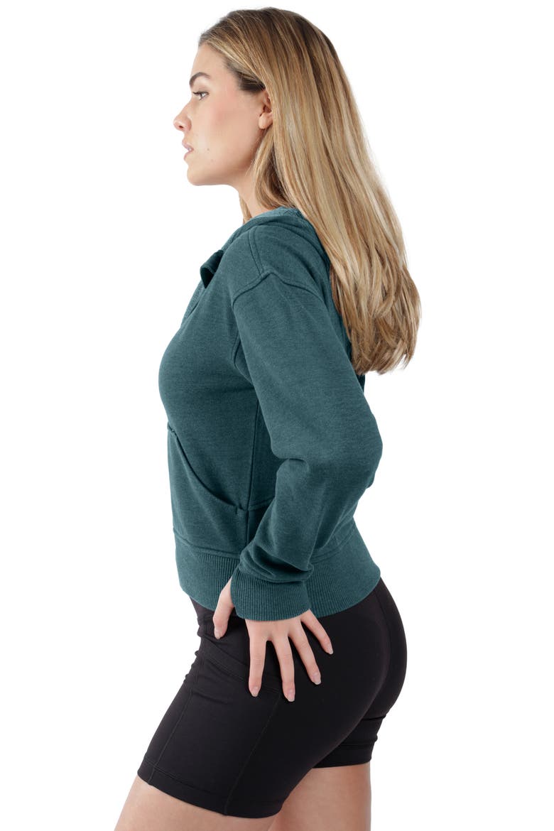 Stone Wash Zip Fleece Hoodie, Alternate, color, DEEP TEAL