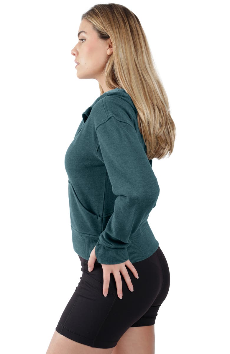 90 DEGREE BY REFLEX Stone Wash Zip Fleece Hoodie, Alternate, color,