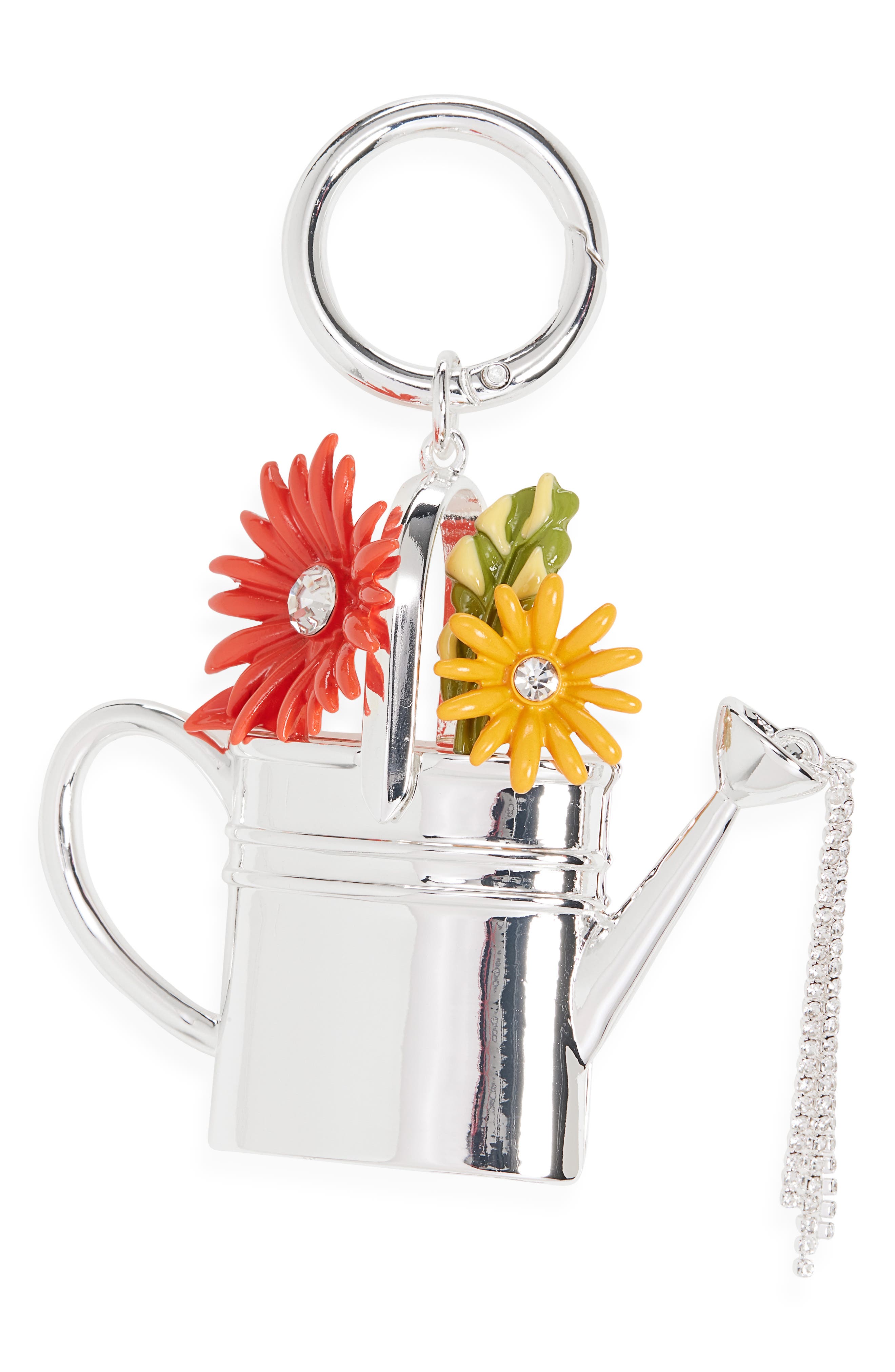 Chelsea28 Watering Can Bag Charm, Main, color, Orange Multi- Silver