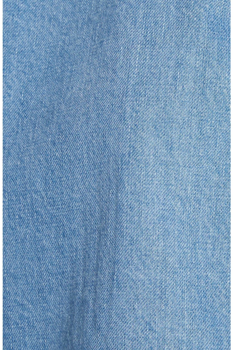 Crop Bleached Cotton Denim Shirt, Alternate, color, LIGHT BLEACH